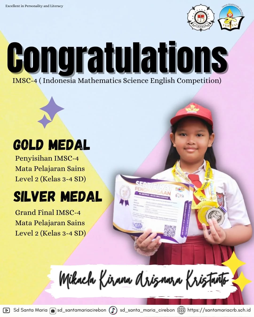 Prestasi - IMSC 4 - SD Santa Maria Cirebon